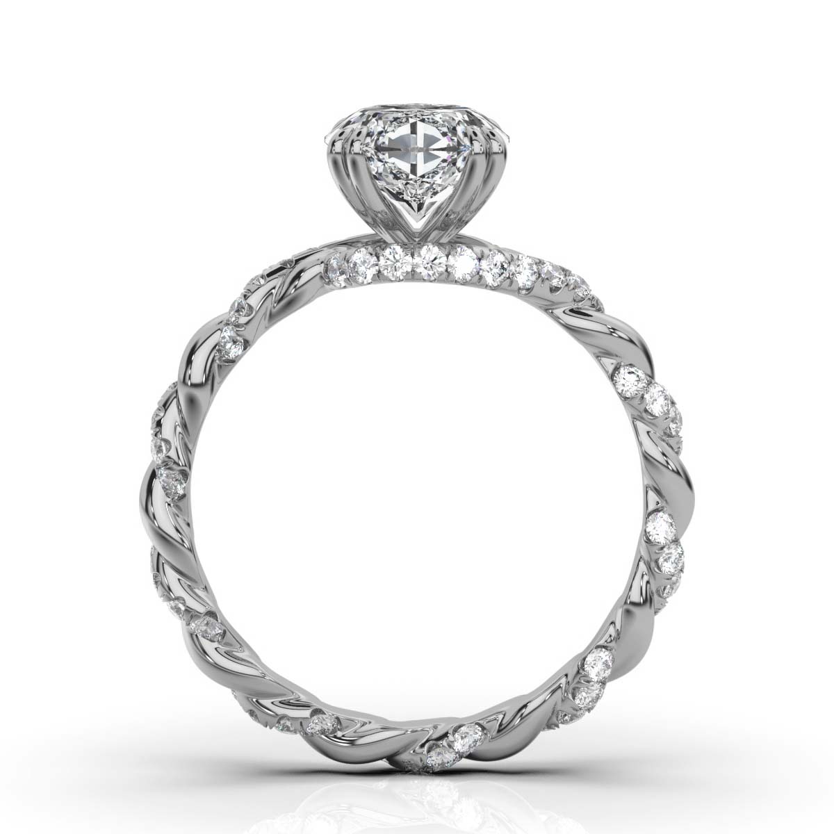 14K White Gold Mirabelle Braided Lab Grown Diamond Engagement Ring (1/2 ct. tw)