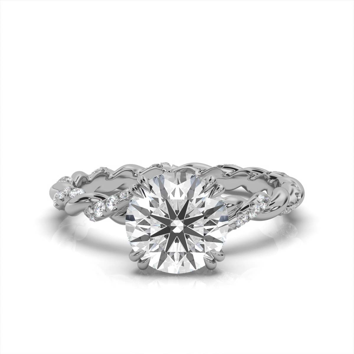 14K White Gold Mirabelle Braided Lab Grown Diamond Engagement Ring (1/2 ct. tw)