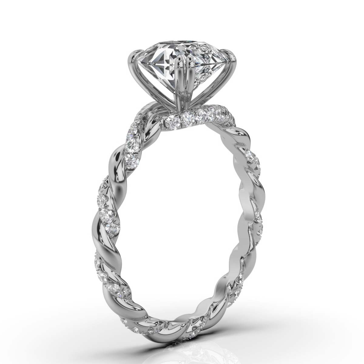 14K White Gold Mirabelle Braided Lab Grown Diamond Engagement Ring (1/2 ct. tw)
