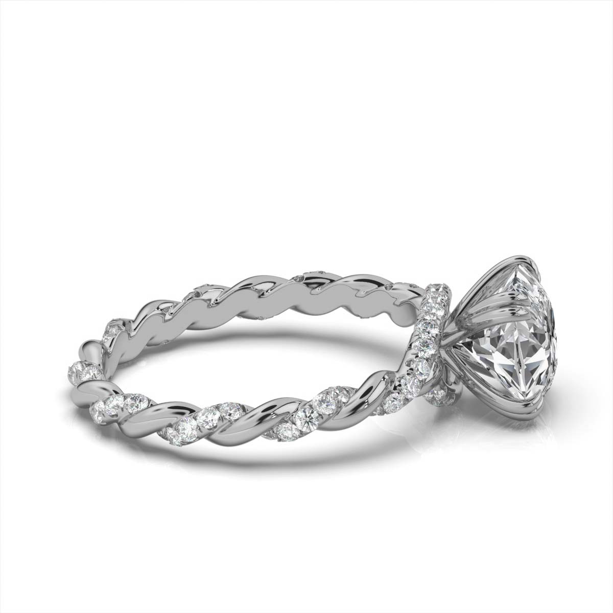 14K White Gold Mirabelle Braided Lab Grown Diamond Engagement Ring (1/2 ct. tw)