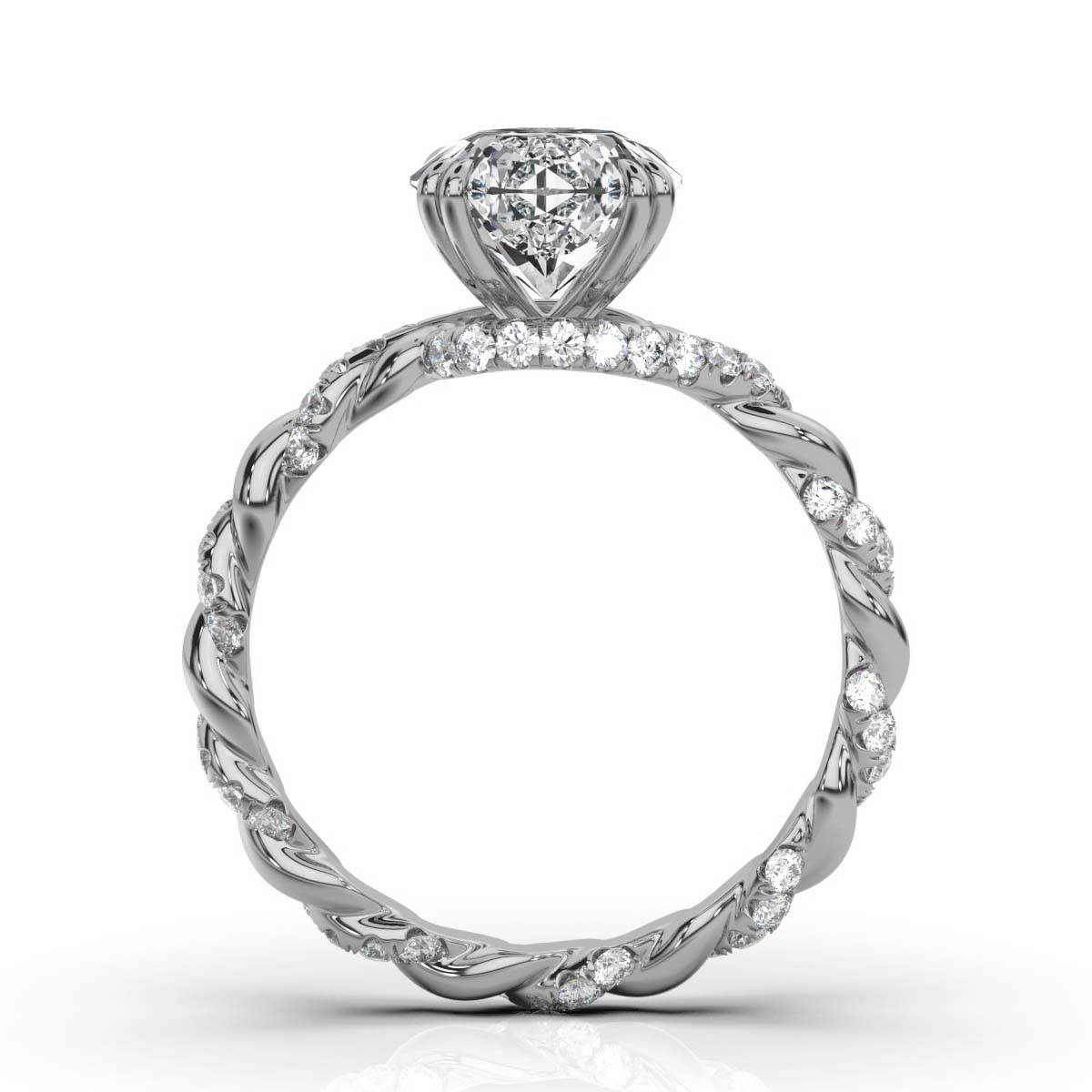 14K White Gold Mirabelle Braided Lab Grown Diamond Engagement Ring (1/2 ct. tw)