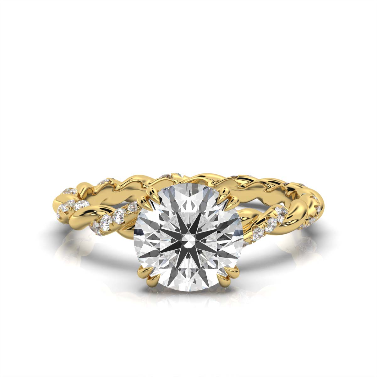 18K Yellow Gold Mirabelle Braided Lab Grown Diamond Engagement Ring (1/2 ct. tw)