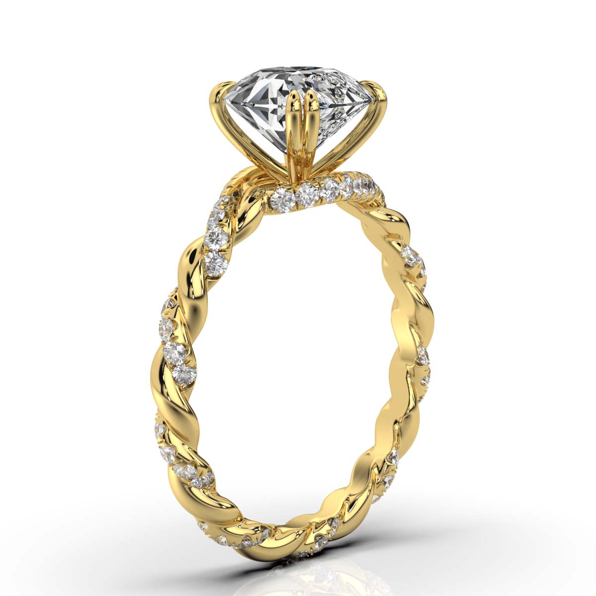 18K Yellow Gold Mirabelle Braided Lab Grown Diamond Engagement Ring (1/2 ct. tw)
