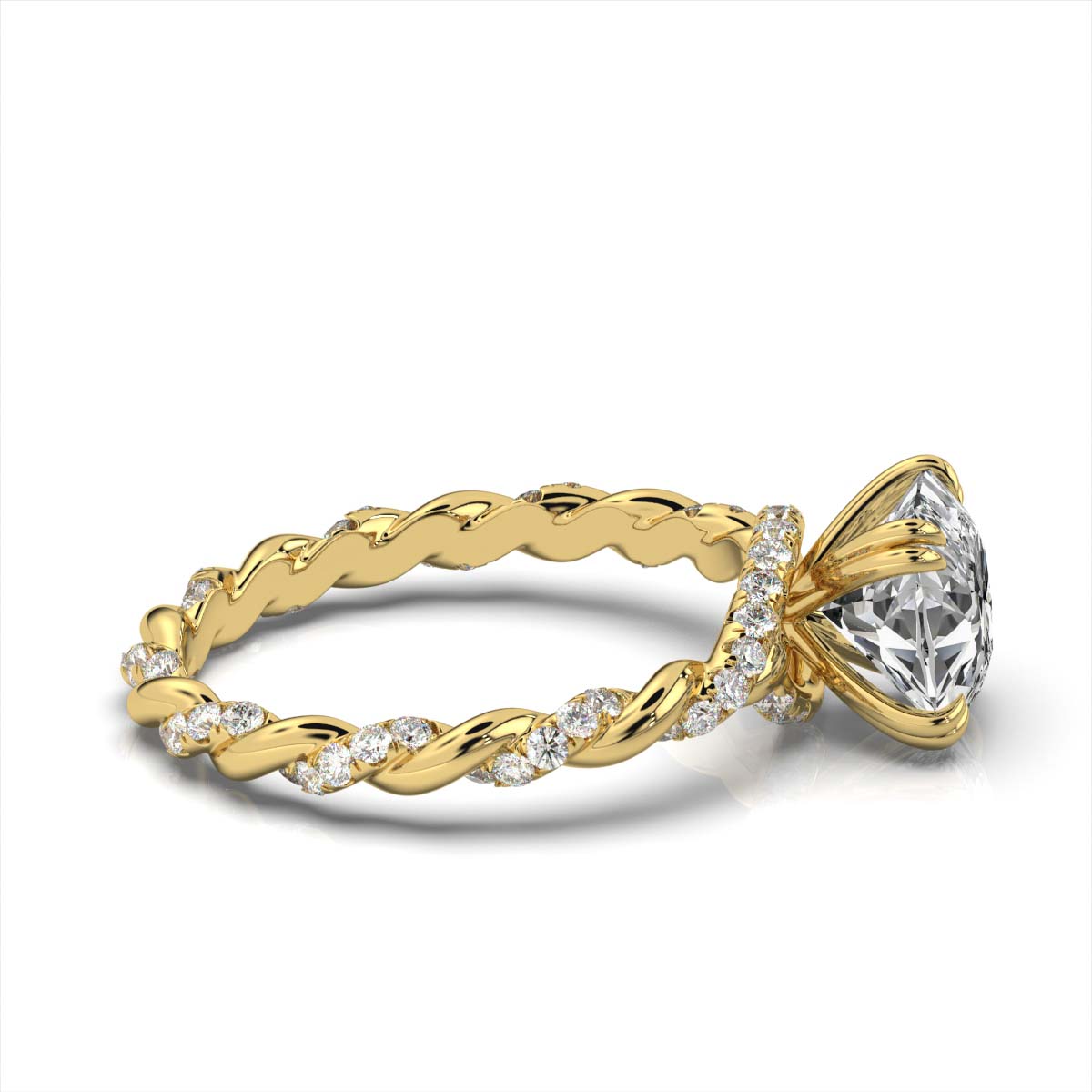 18K Yellow Gold Mirabelle Braided Lab Grown Diamond Engagement Ring (1/2 ct. tw)