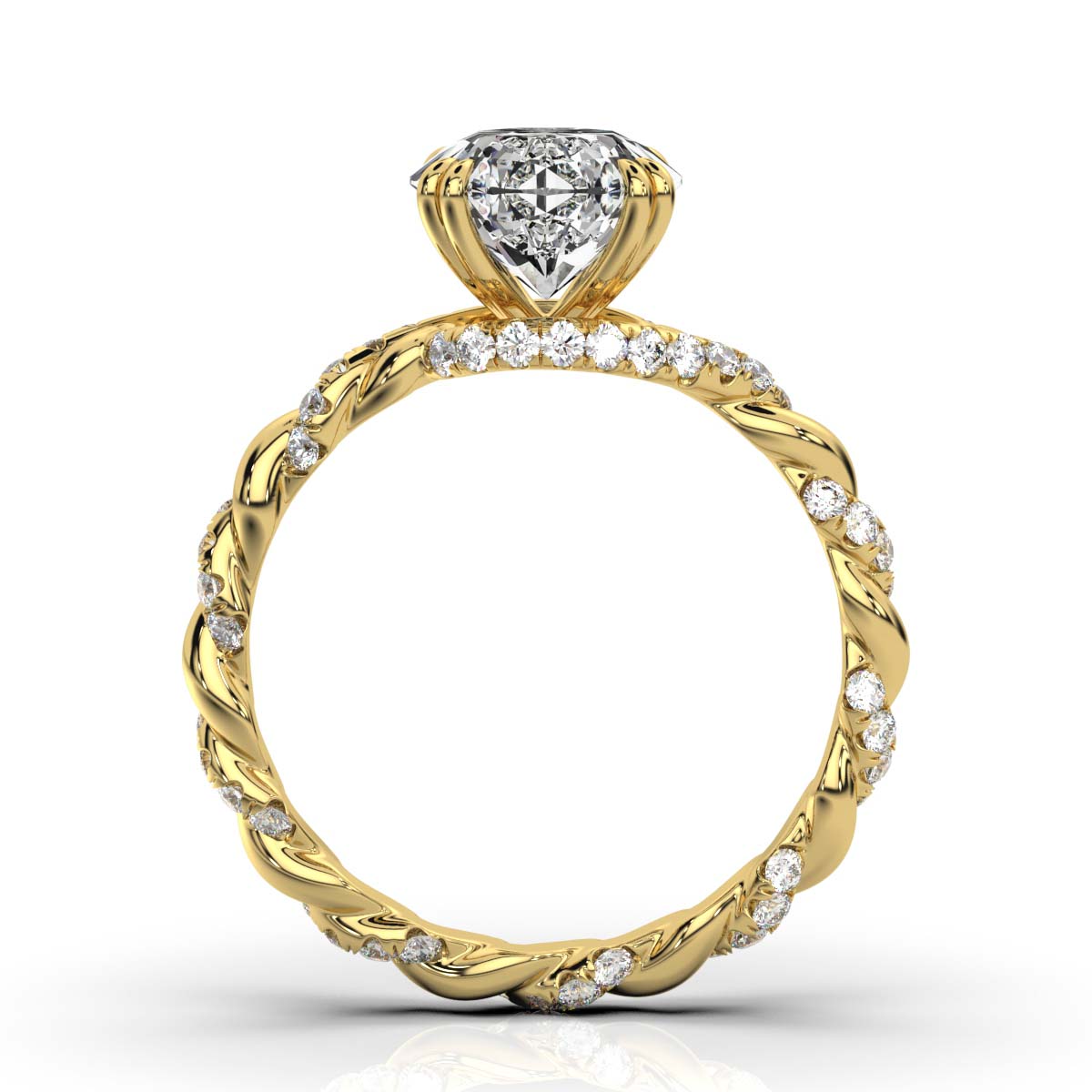 18K Yellow Gold Mirabelle Braided Lab Grown Diamond Engagement Ring (1/2 ct. tw)