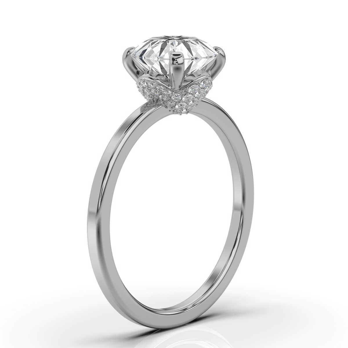 14K White Gold Raeka Hidden Accents Lab Grown Diamond Ring (1/5 ct. tw)