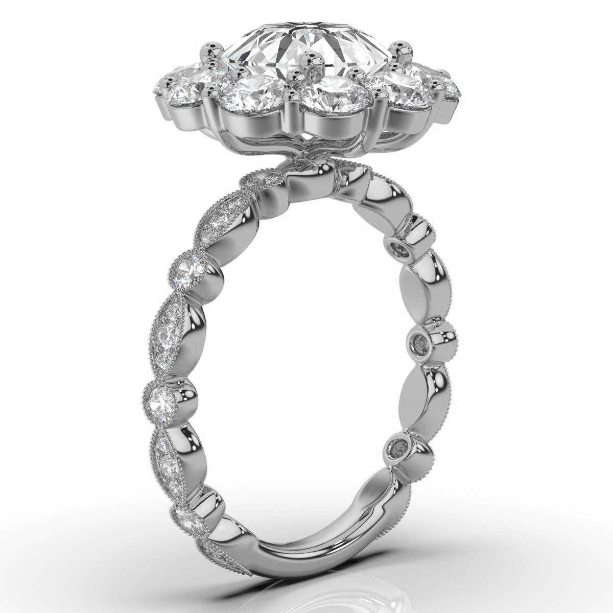 14K White Gold Haley Lab Grown Diamond Ring (1 1/2 ct. tw)