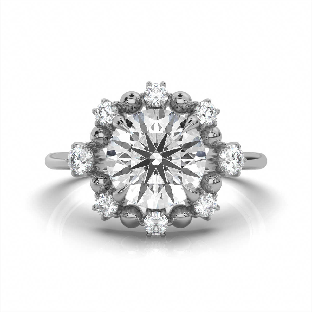 14K White Gold Melinda Cluster Accents Lab Grown Diamond Ring (1/3 ct. tw)