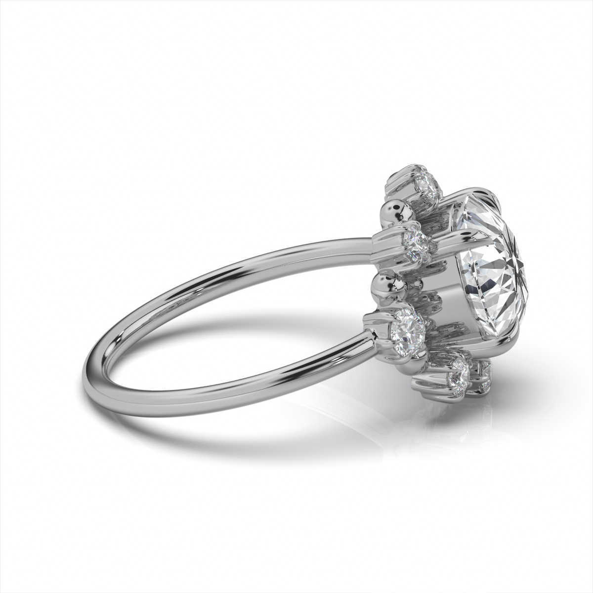 14K White Gold Melinda Cluster Accents Lab Grown Diamond Ring (1/3 ct. tw)