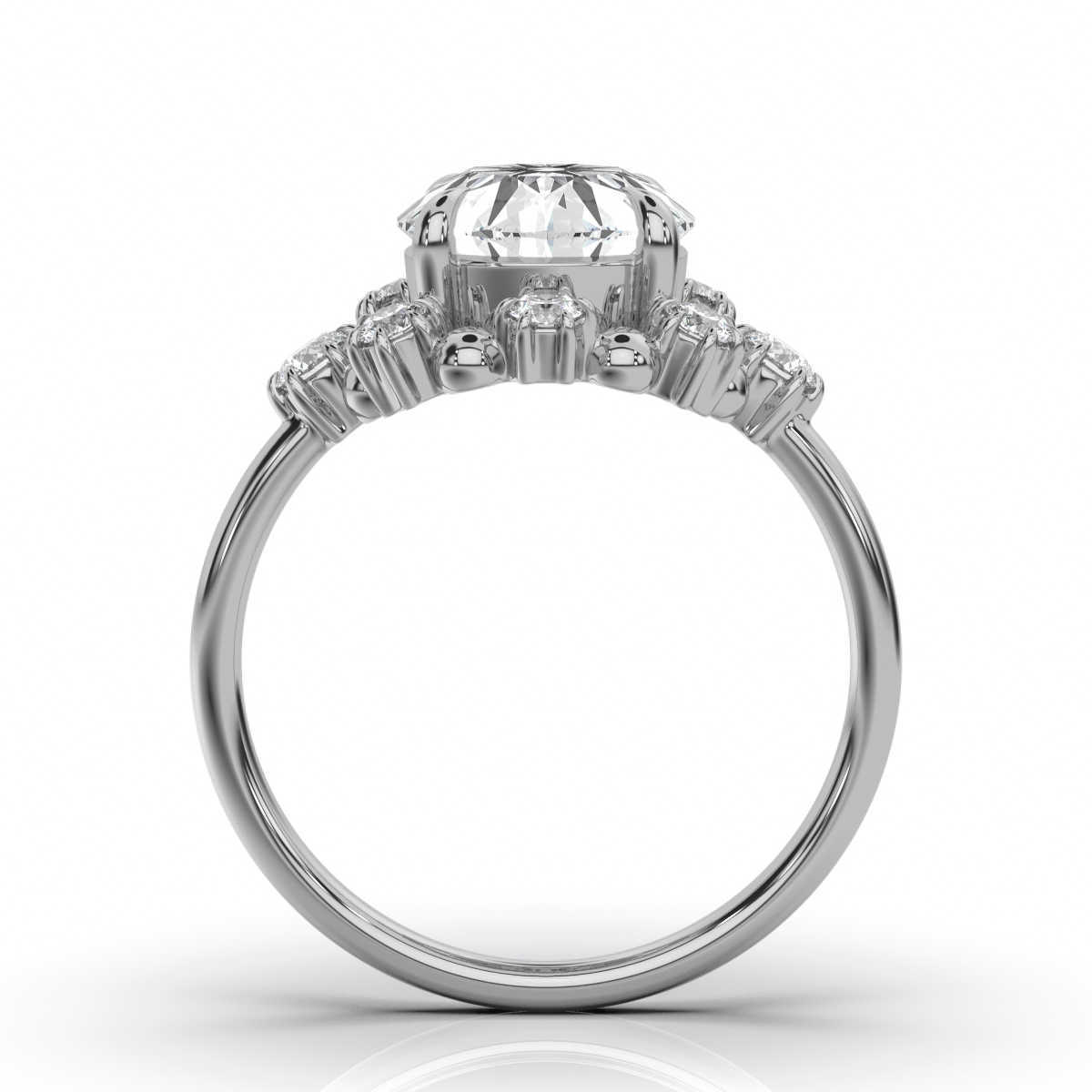 14K White Gold Melinda Cluster Accents Lab Grown Diamond Ring (1/3 ct. tw)