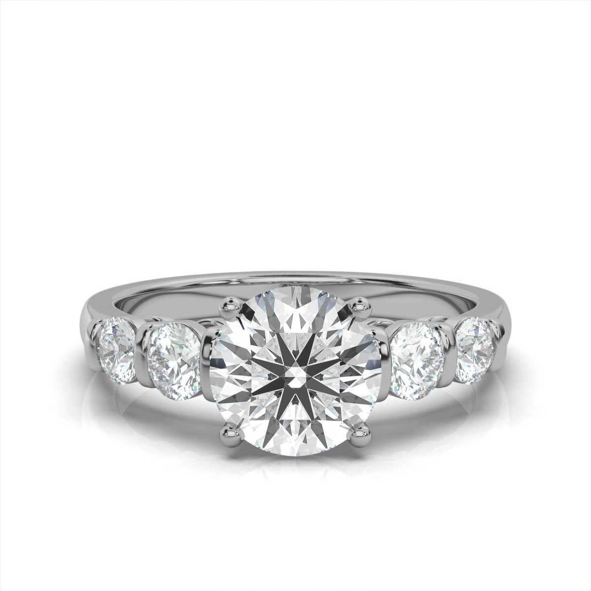 14K White Gold Cyndi Five Stone Lab Grown Diamond Ring (1/2 ct. tw)