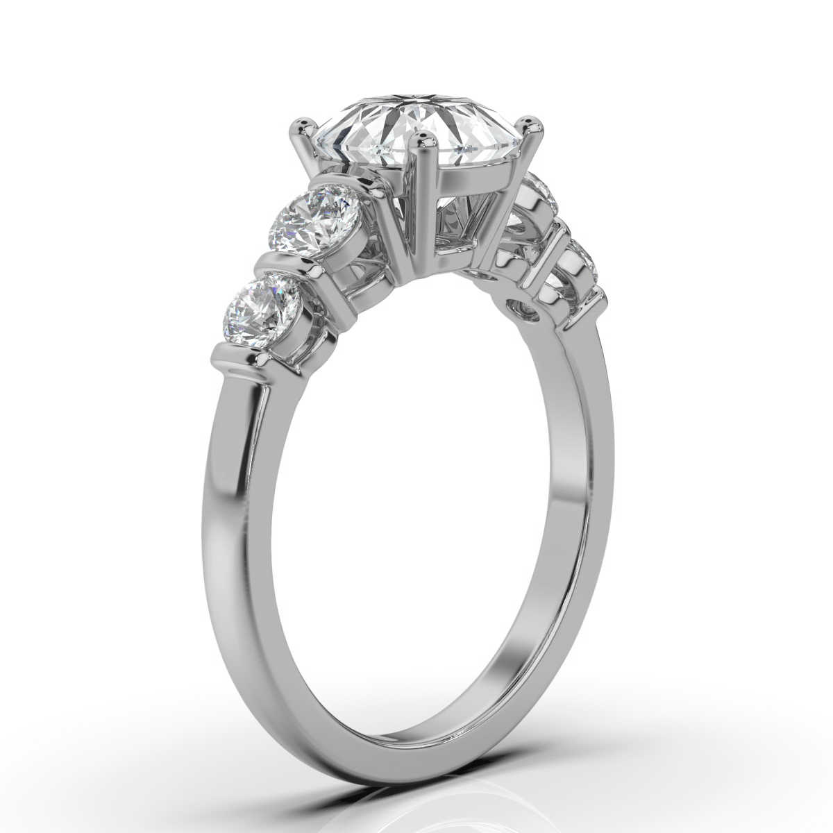 14K White Gold Cyndi Five Stone Lab Grown Diamond Ring (1/2 ct. tw)
