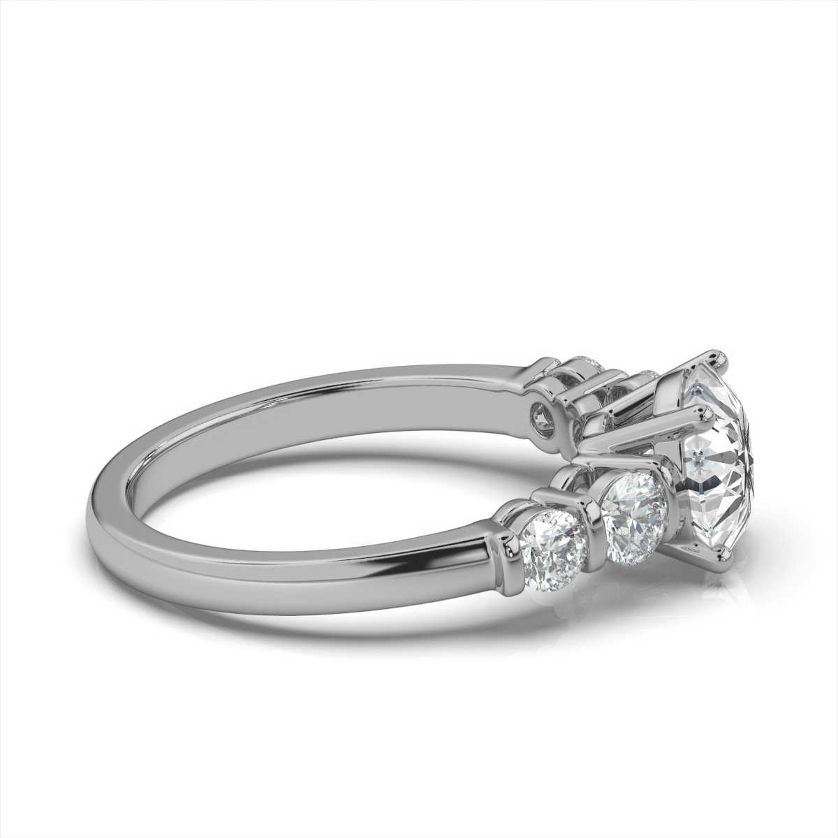 14K White Gold Cyndi Five Stone Lab Grown Diamond Ring (1/2 ct. tw)