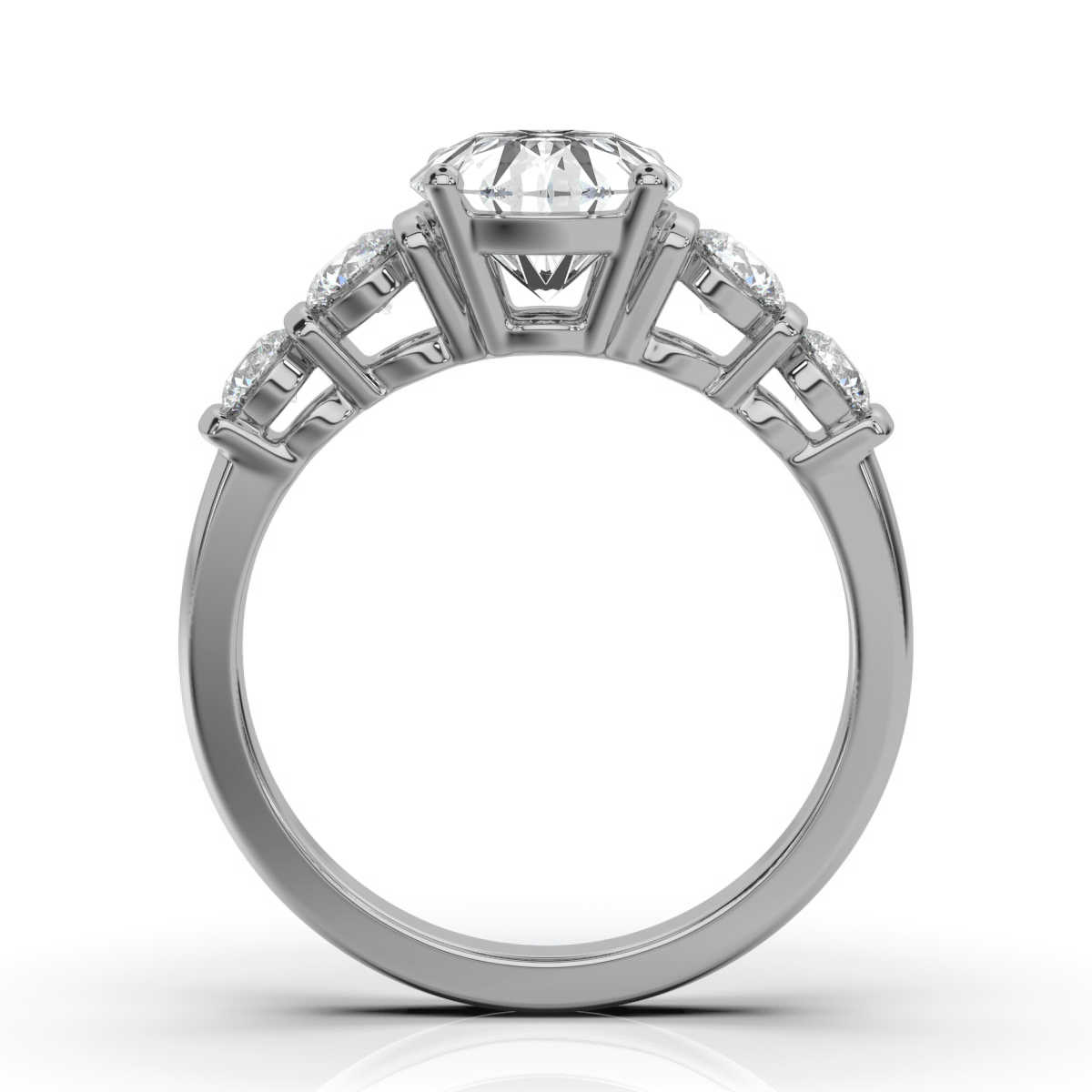 14K White Gold Cyndi Five Stone Lab Grown Diamond Ring (1/2 ct. tw)