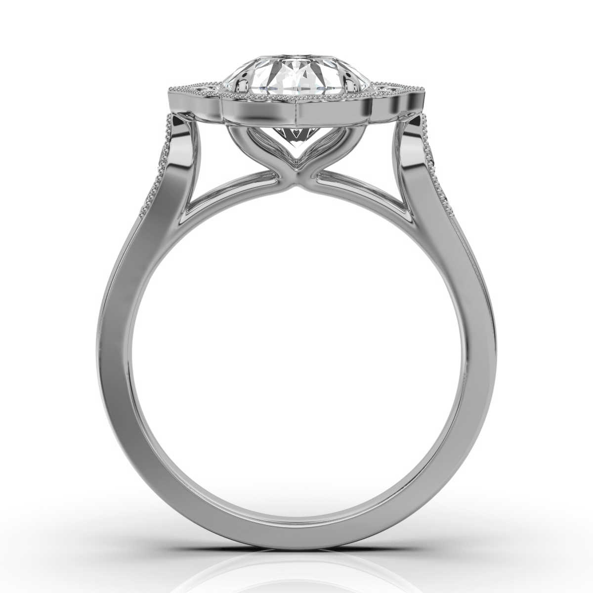 14K White Gold Nat Halo Lab Grown Diamond Ring (1/3 ct. tw)
