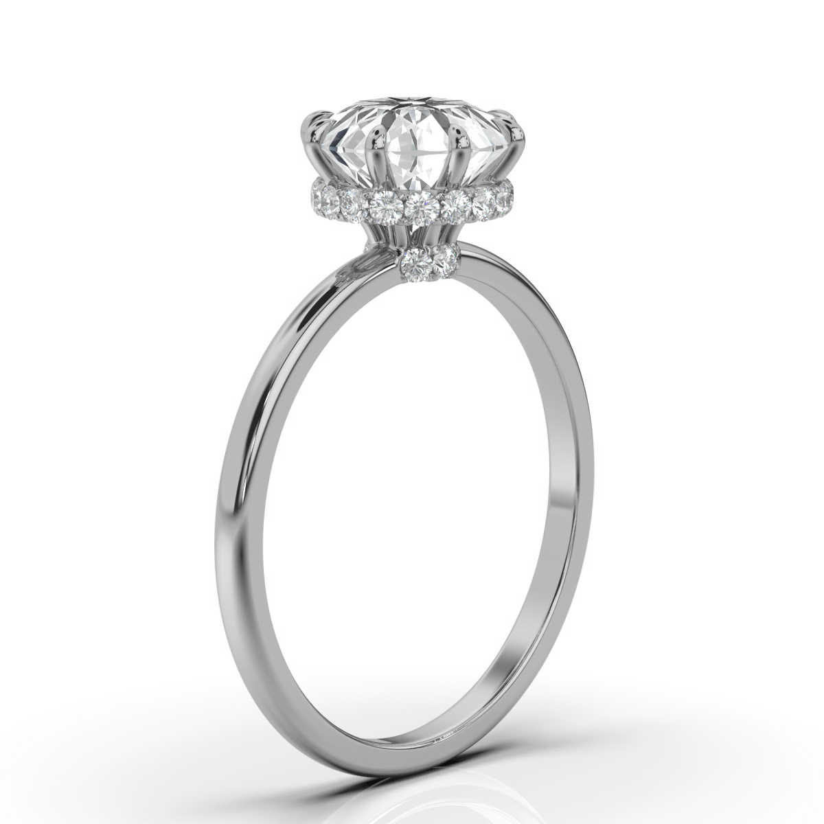 14K White Gold Kandice Hidden Accents Lab Grown Diamond Ring (1/6 ct. tw)