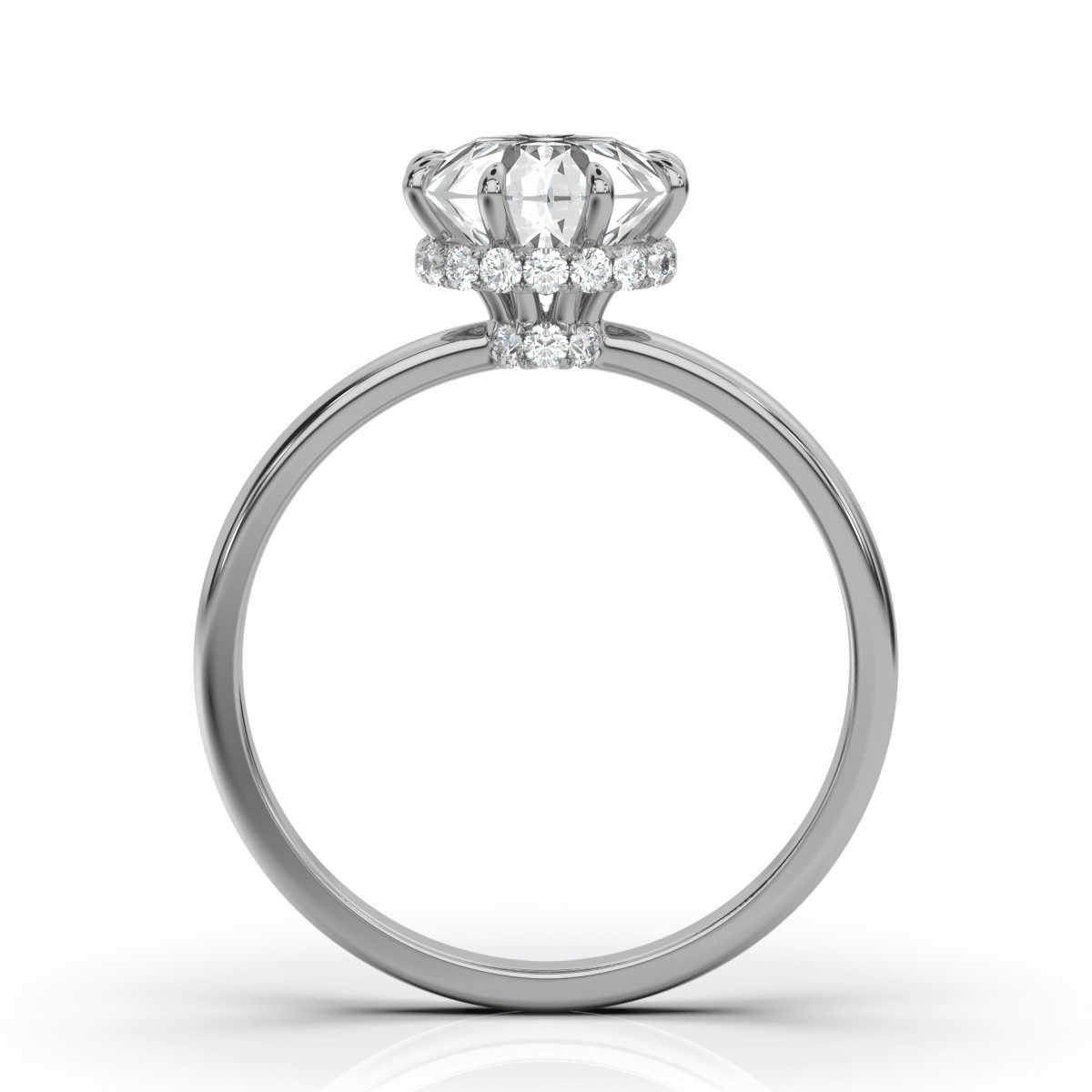 14K White Gold Kandice Hidden Accents Lab Grown Diamond Ring (1/6 ct. tw)