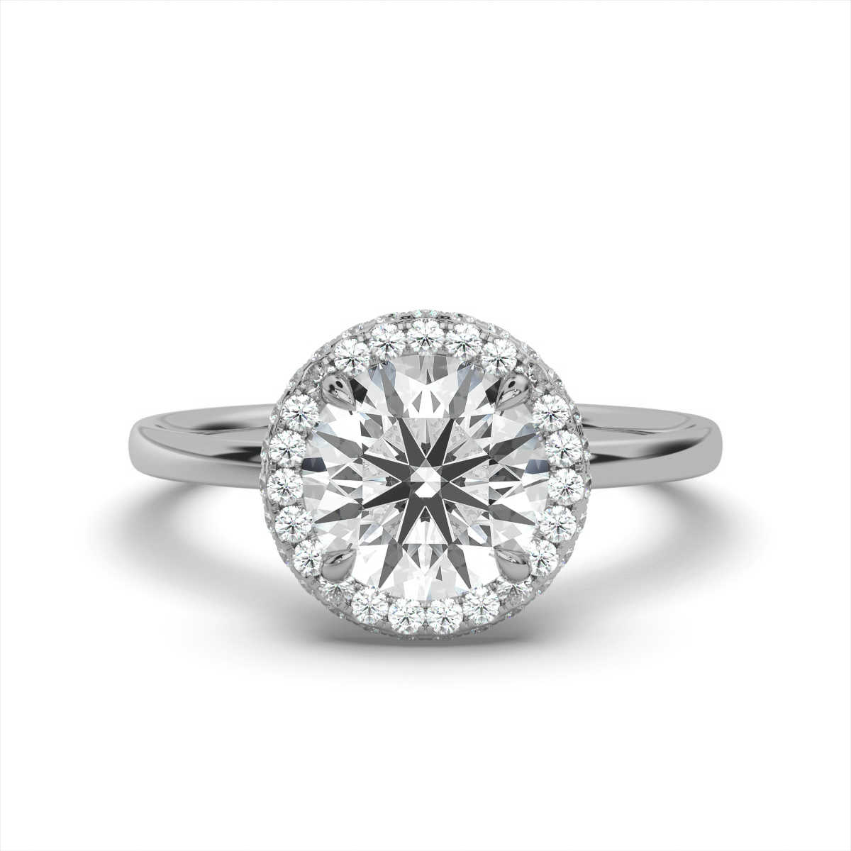 14K White Gold Sola Hidden Halo Lab Grown Diamond Ring (1/3 ct. tw)