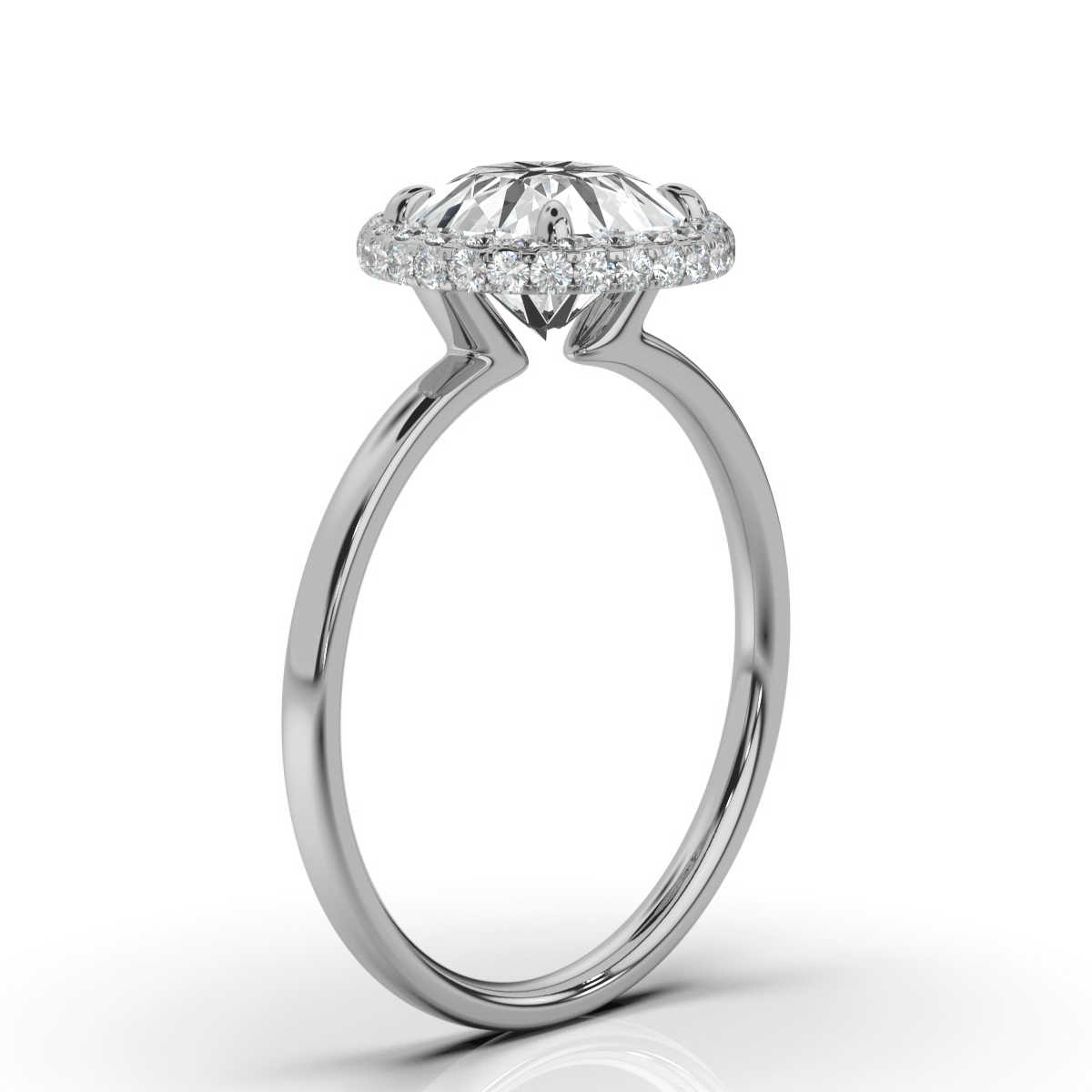 14K White Gold Sola Hidden Halo Lab Grown Diamond Ring (1/3 ct. tw)