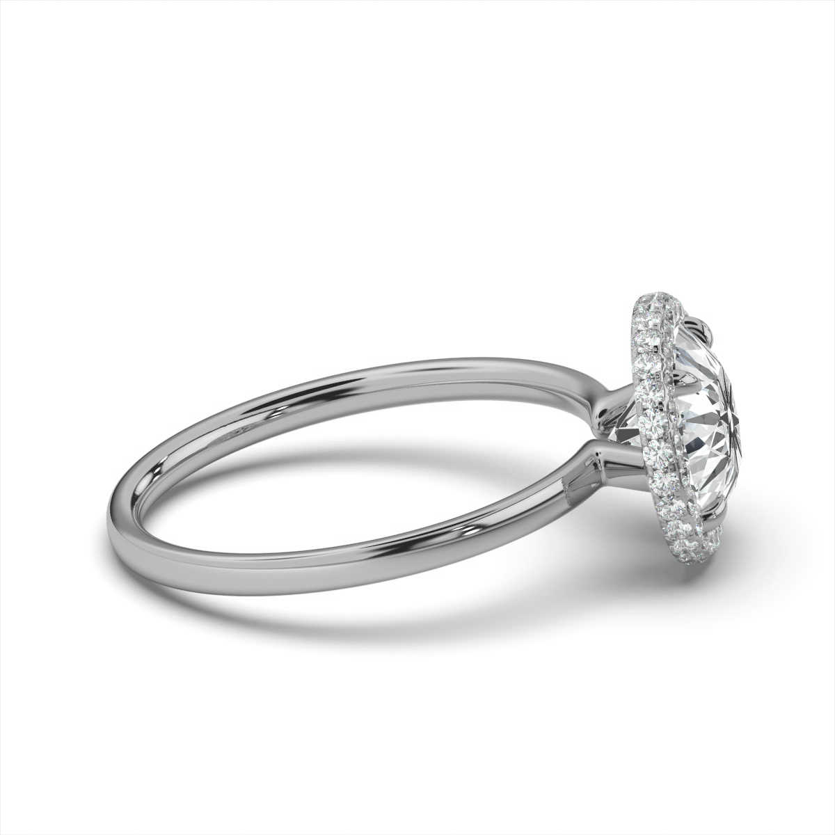 14K White Gold Sola Hidden Halo Lab Grown Diamond Ring (1/3 ct. tw)