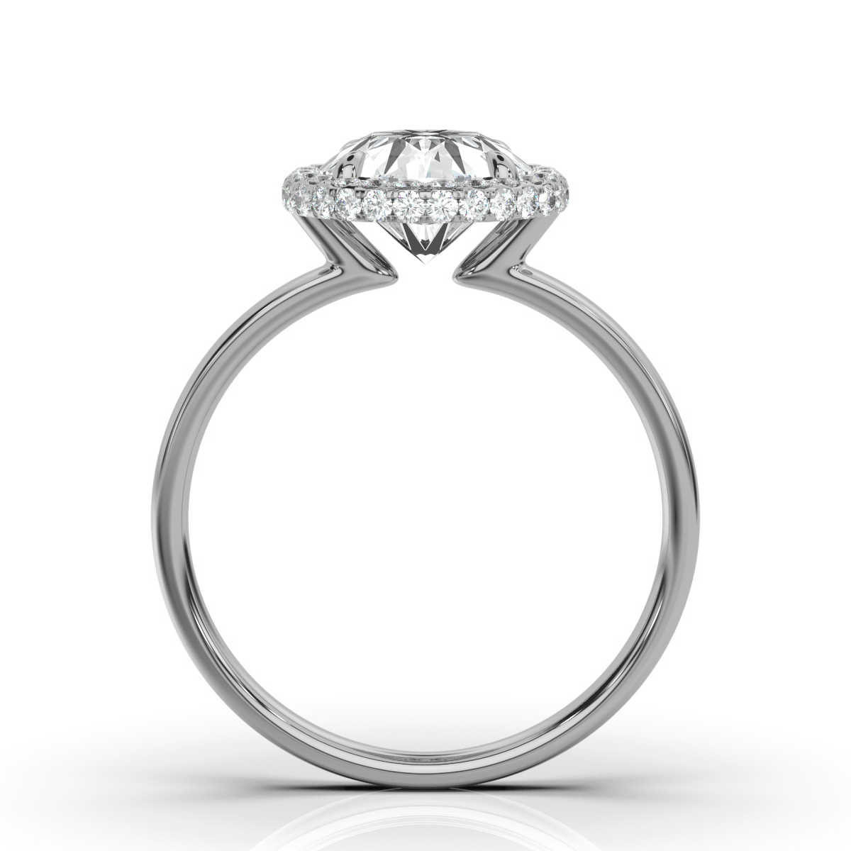 14K White Gold Sola Hidden Halo Lab Grown Diamond Ring (1/3 ct. tw)