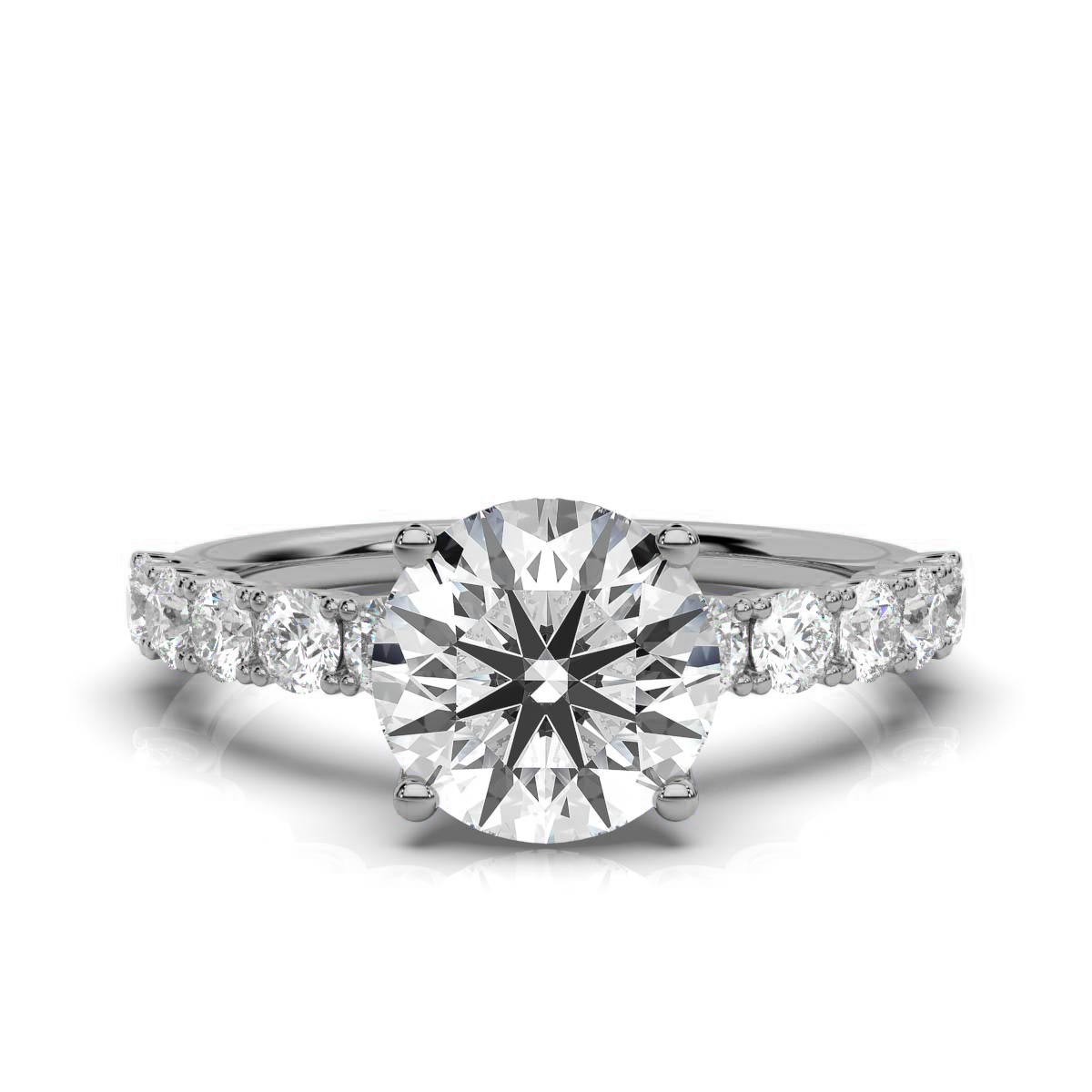 14K White Gold Stephany Accents Lab Grown Diamond Ring (2/3 ct. tw)