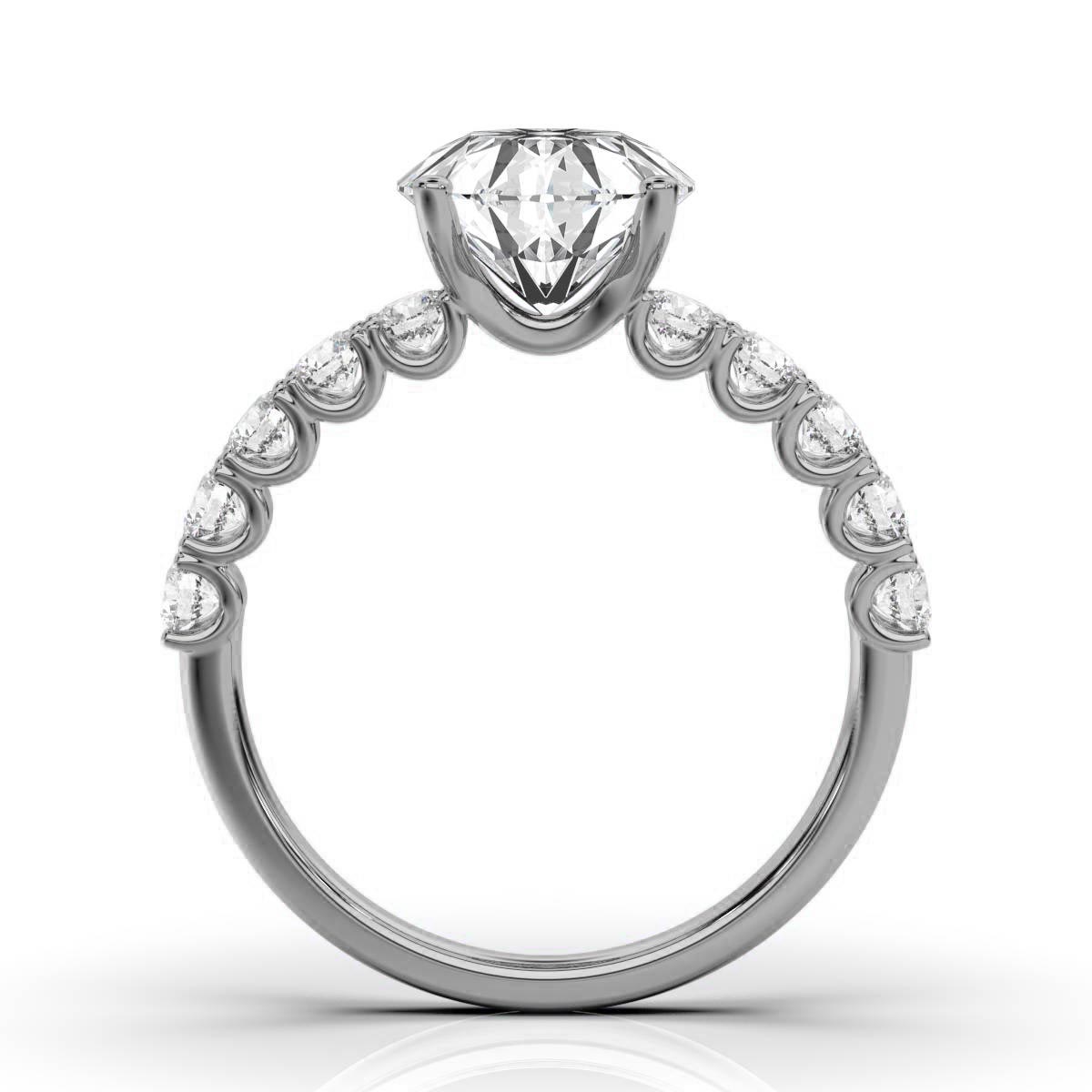 14K White Gold Stephany Accents Lab Grown Diamond Ring (2/3 ct. tw)