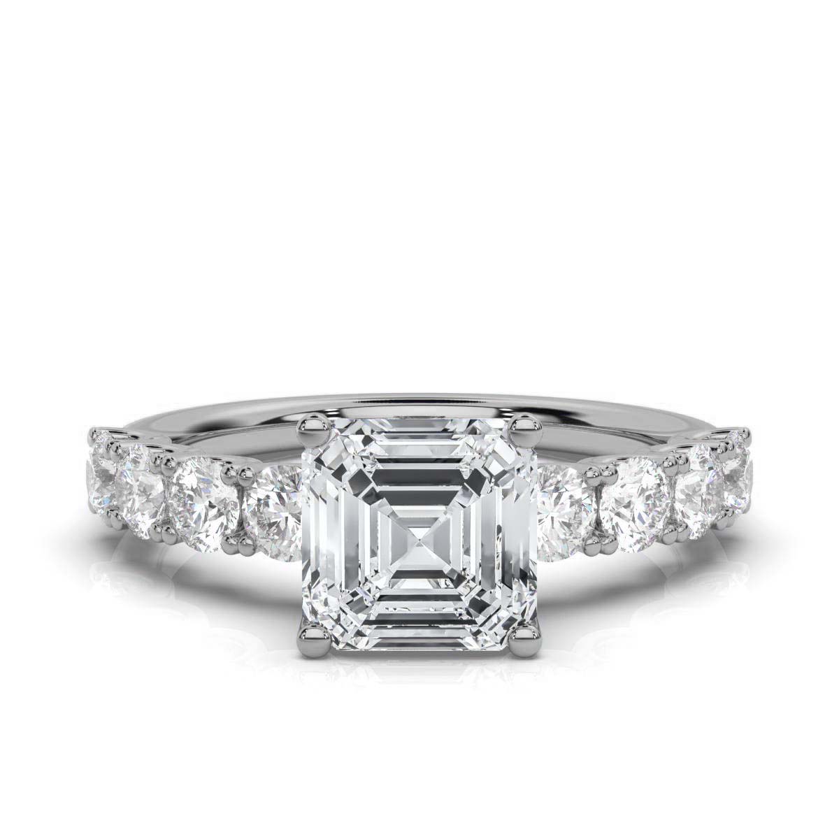 14K White Gold Stephany Accents Lab Grown Diamond Ring (4/5 ct. tw)