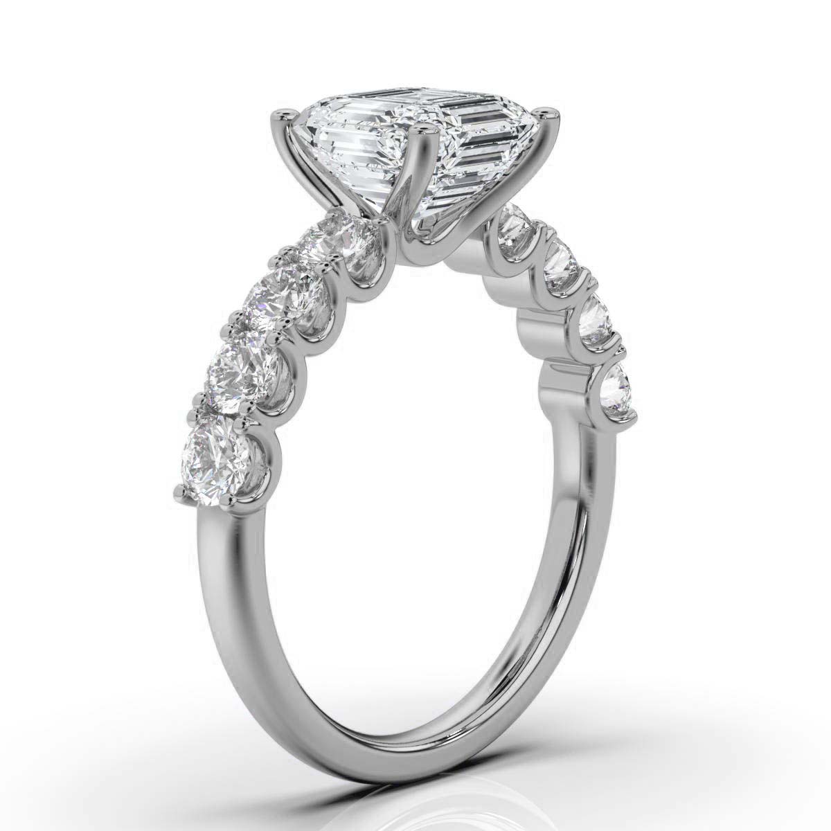 14K White Gold Stephany Accents Lab Grown Diamond Ring (4/5 ct. tw)