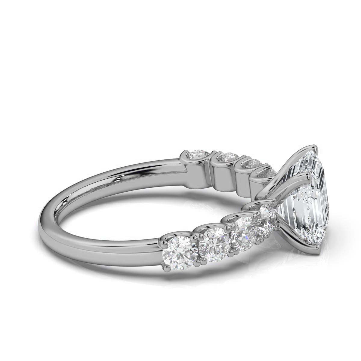 14K White Gold Stephany Accents Lab Grown Diamond Ring (4/5 ct. tw)