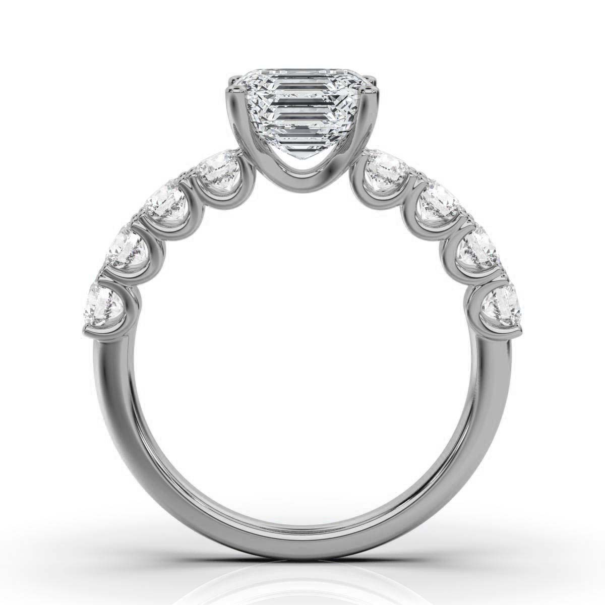 14K White Gold Stephany Accents Lab Grown Diamond Ring (4/5 ct. tw)