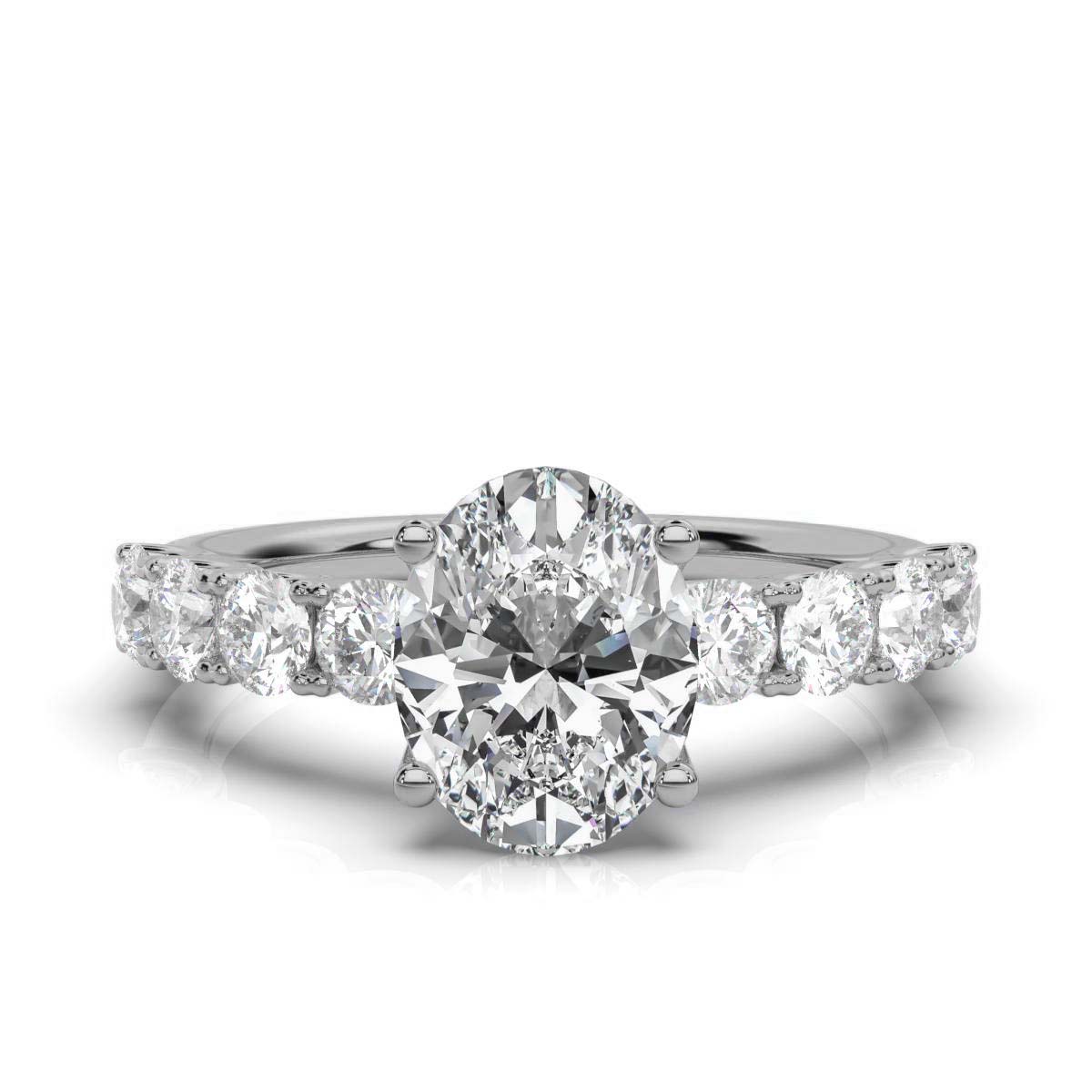 14K White Gold Stephany Accents Lab Grown Diamond Ring (4/5 ct. tw)