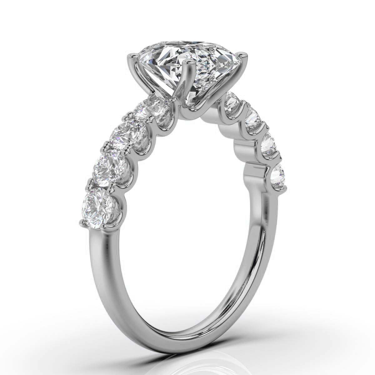 14K White Gold Stephany Accents Lab Grown Diamond Ring (4/5 ct. tw)