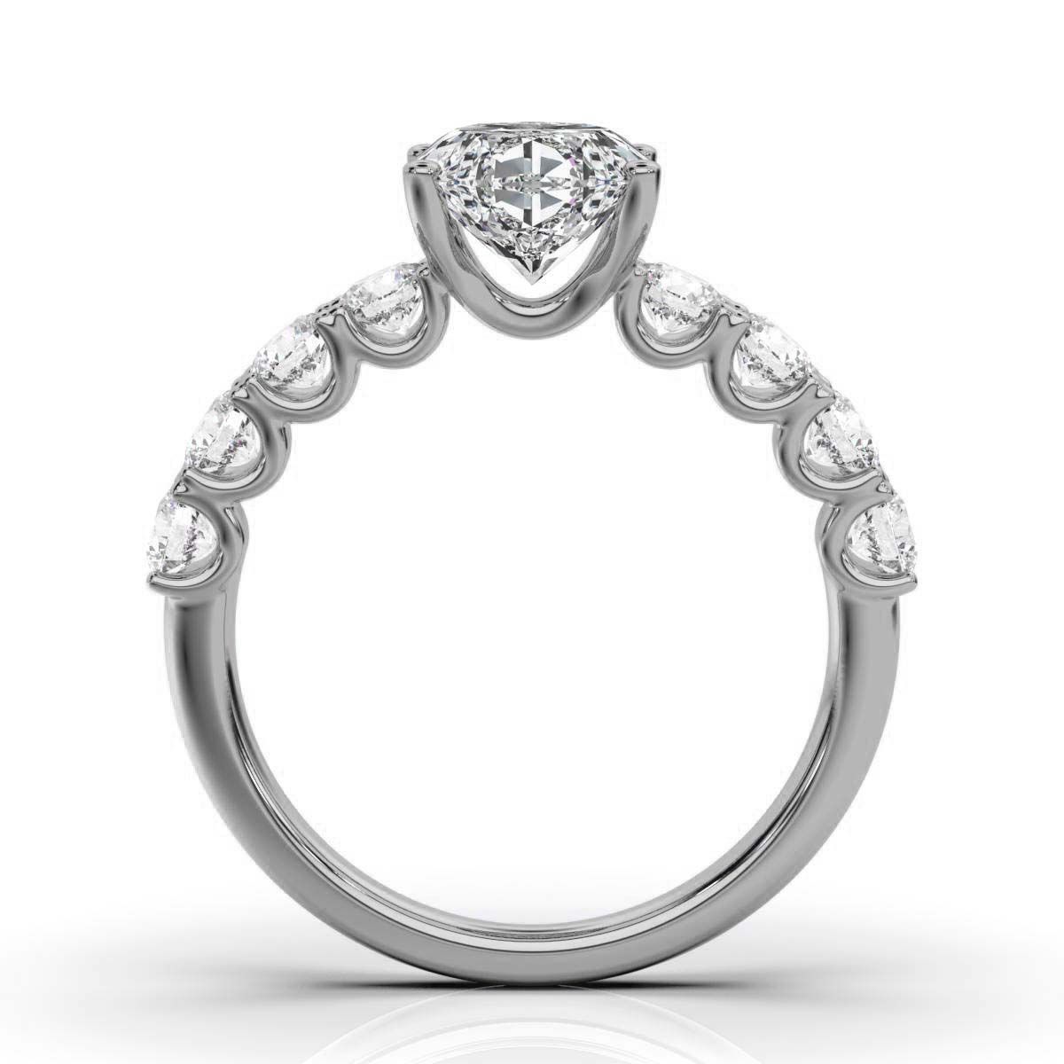 14K White Gold Stephany Accents Lab Grown Diamond Ring (4/5 ct. tw)