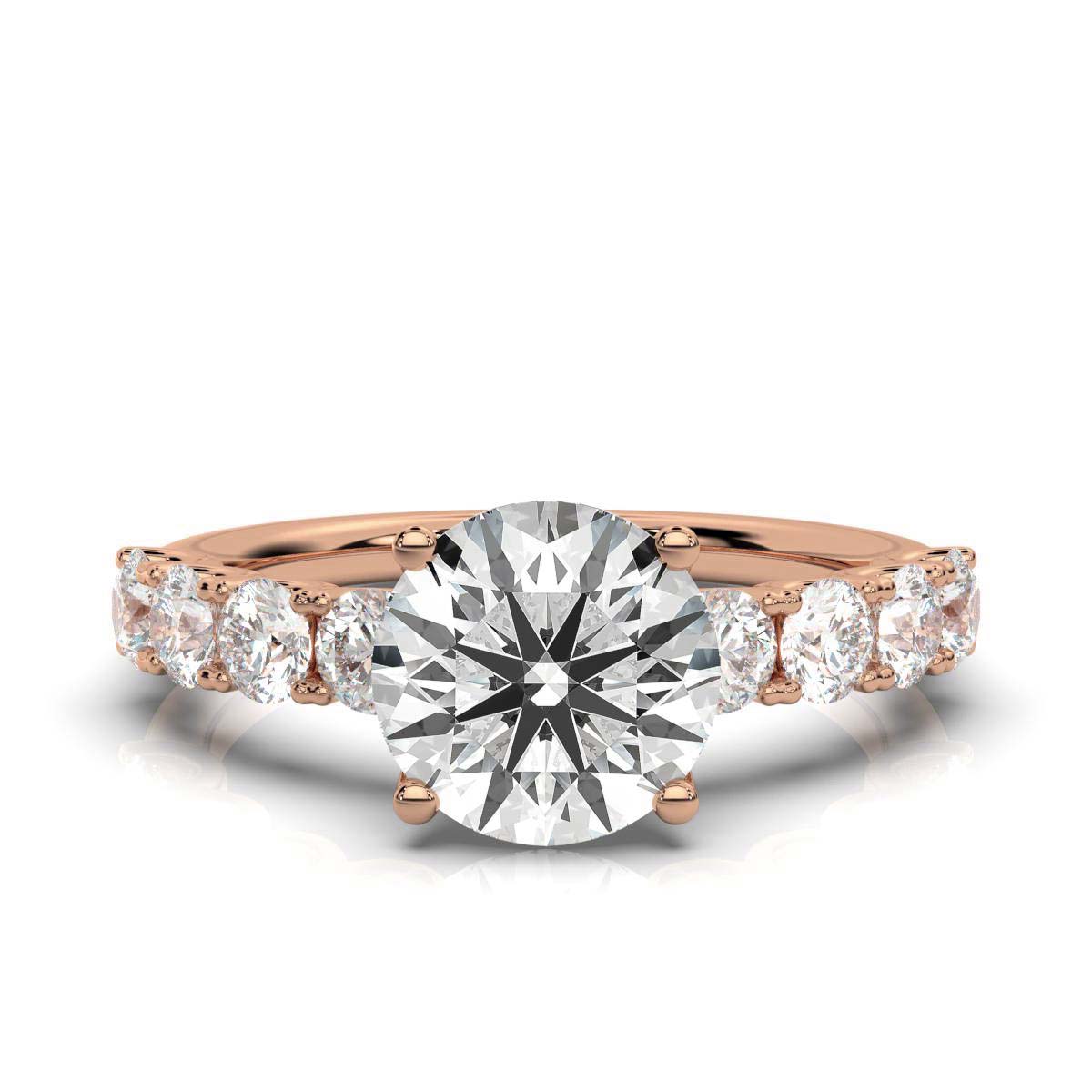 14K Rose Gold Stephany Accents Lab Grown Diamond Ring (4/5 ct. tw)