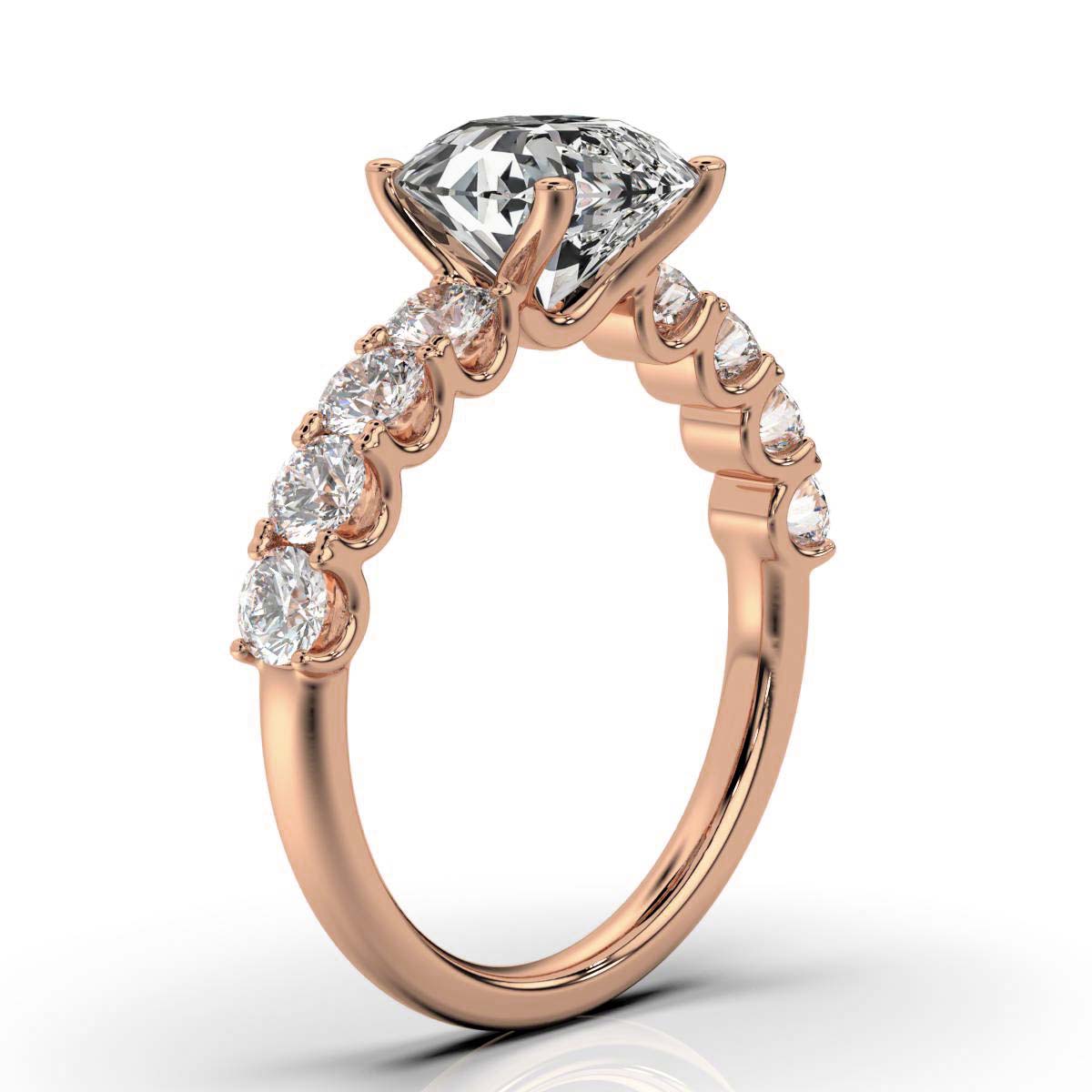 14K Rose Gold Stephany Accents Lab Grown Diamond Ring (4/5 ct. tw)