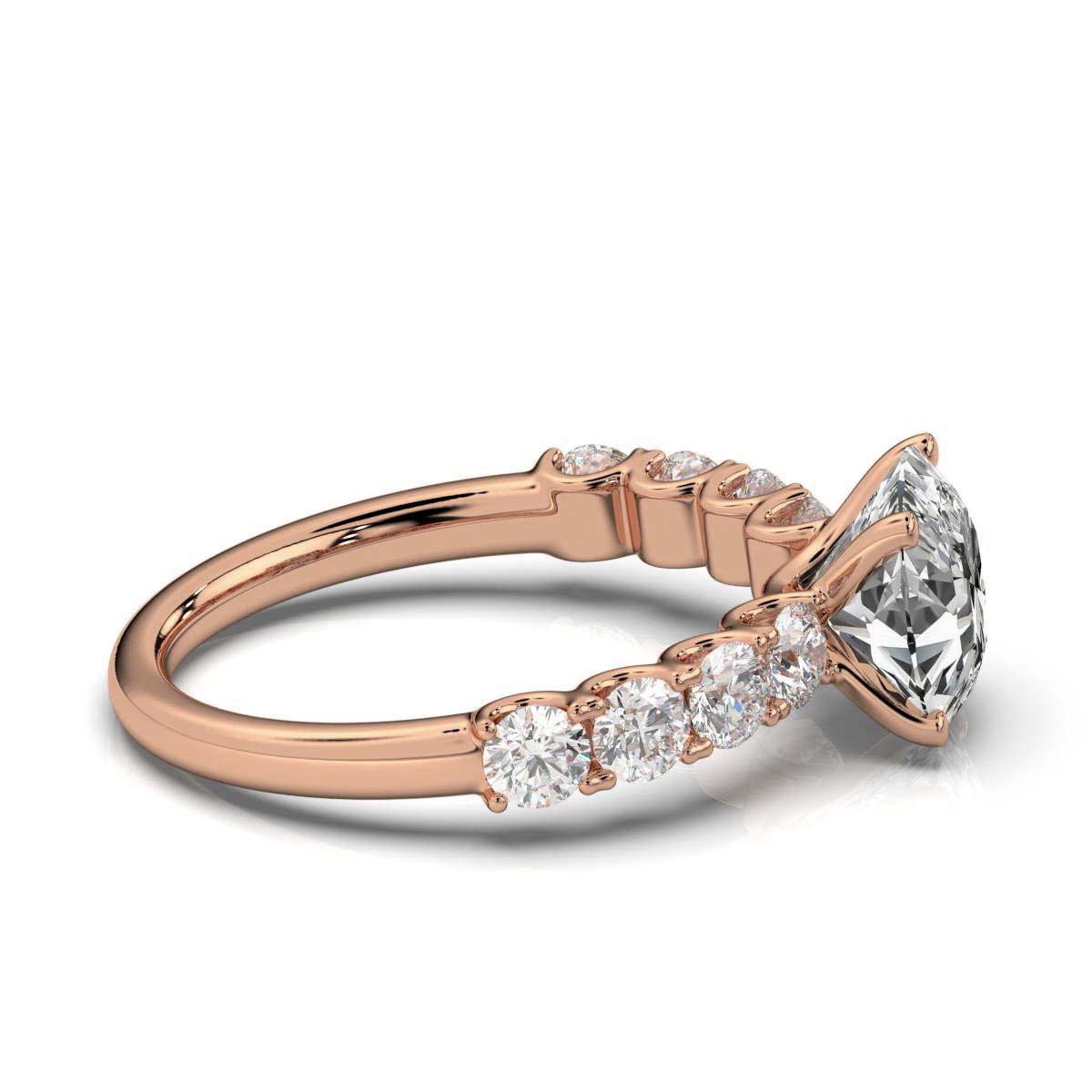 14K Rose Gold Stephany Accents Lab Grown Diamond Ring (4/5 ct. tw)