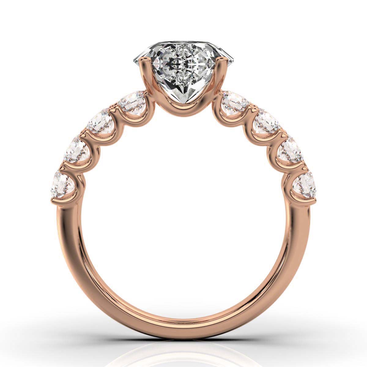 14K Rose Gold Stephany Accents Lab Grown Diamond Ring (4/5 ct. tw)