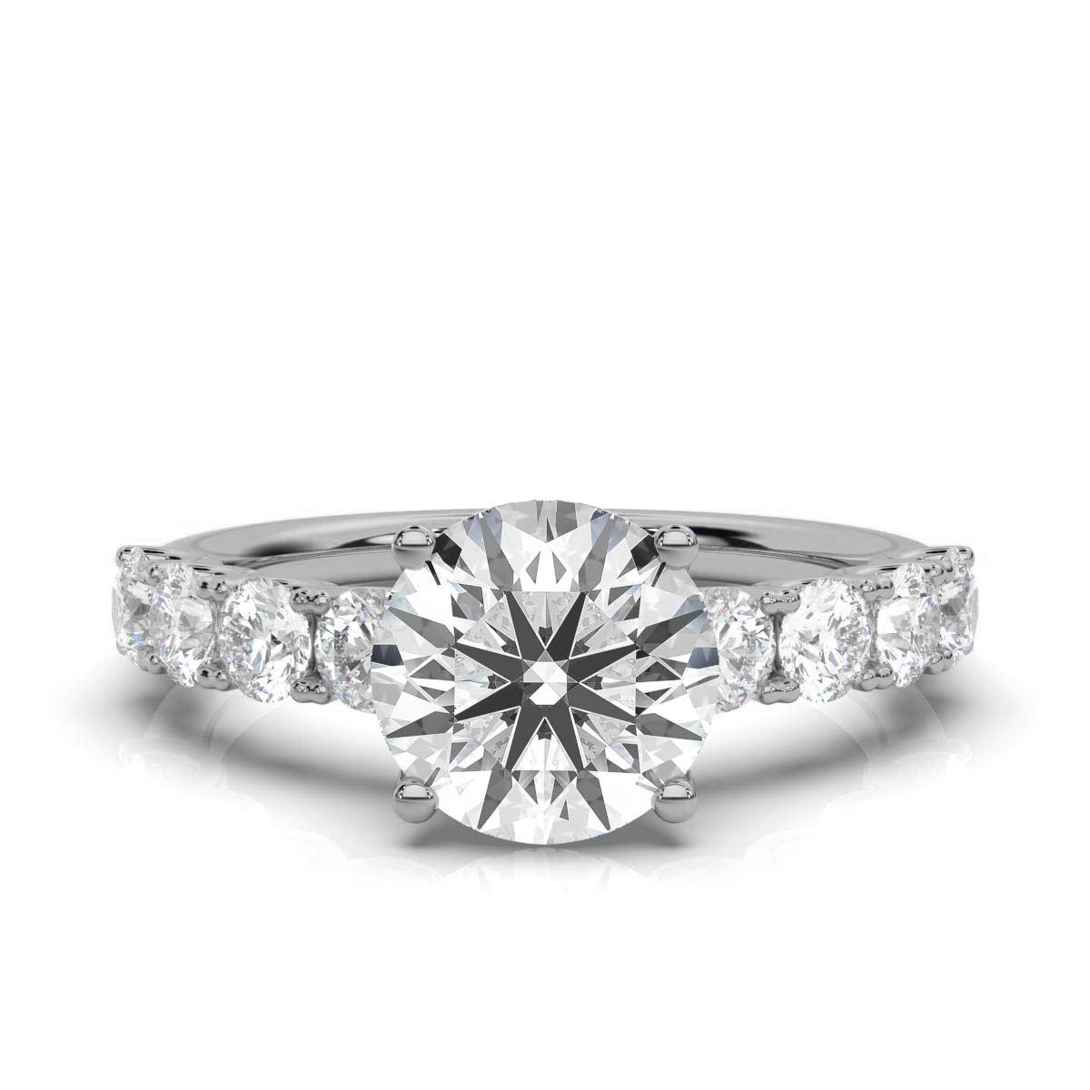 14K White Gold Stephany Accents Lab Grown Diamond Ring (4/5 ct. tw)