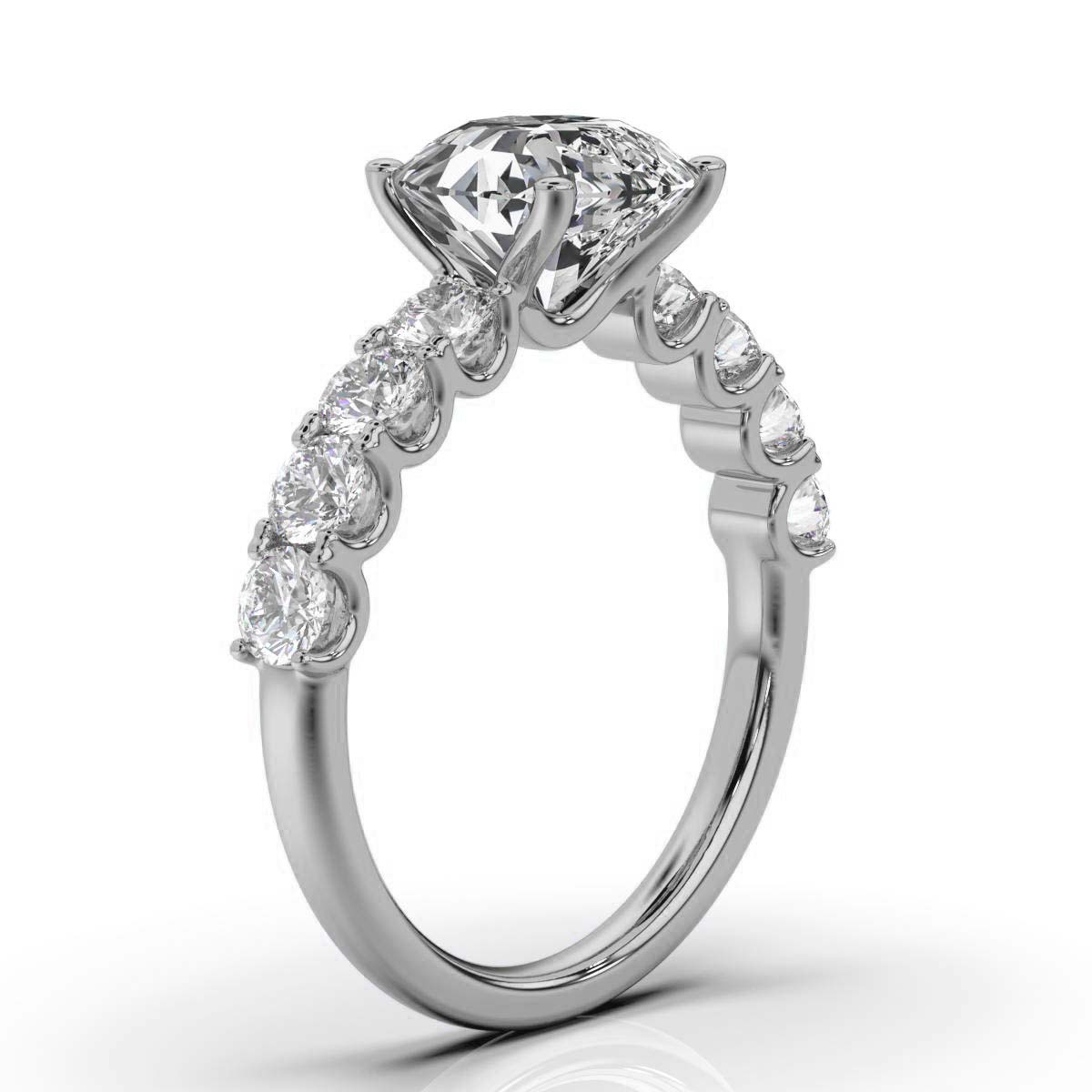 14K White Gold Stephany Accents Lab Grown Diamond Ring (4/5 ct. tw)