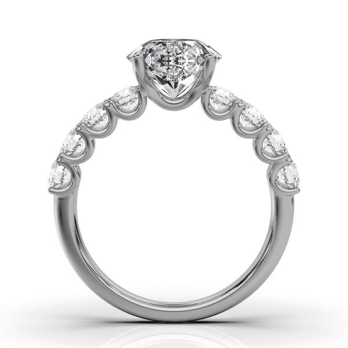 14K White Gold Stephany Accents Lab Grown Diamond Ring (4/5 ct. tw)