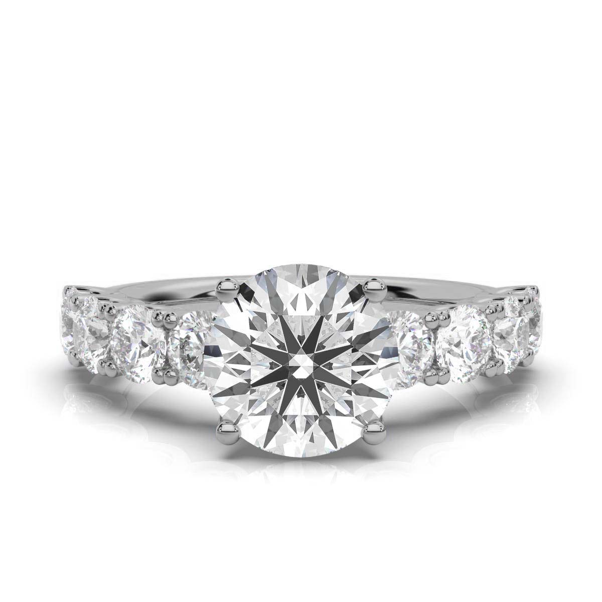 14K White Gold Stephany Accents Lab Grown Diamond Ring (1 2/5 ct. tw)