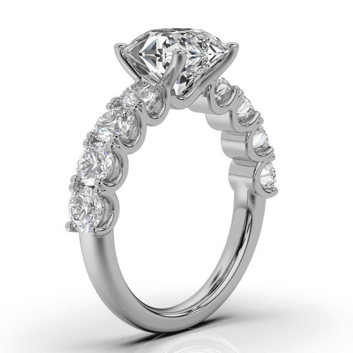 14K White Gold Stephany Accents Lab Grown Diamond Ring (1 2/5 ct. tw)