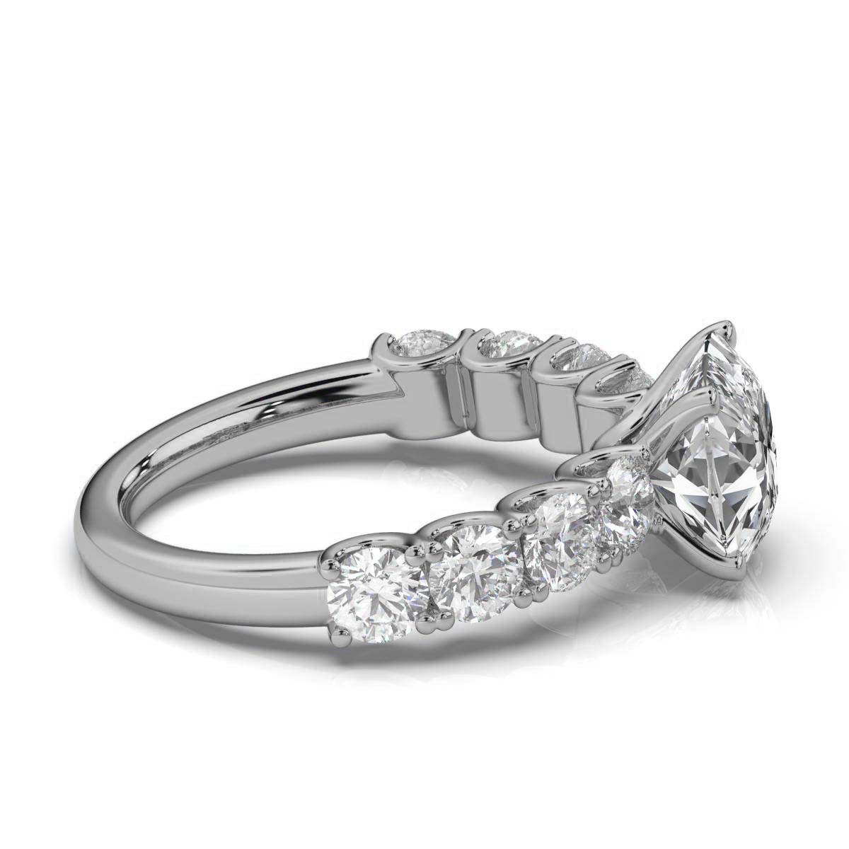 14K White Gold Stephany Accents Lab Grown Diamond Ring (1 2/5 ct. tw)