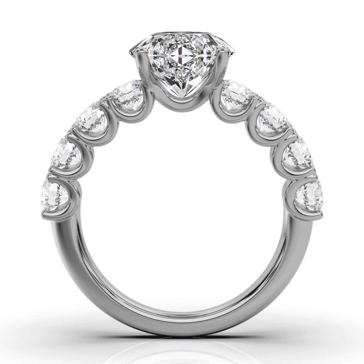 14K White Gold Stephany Accents Lab Grown Diamond Ring (1 2/5 ct. tw)