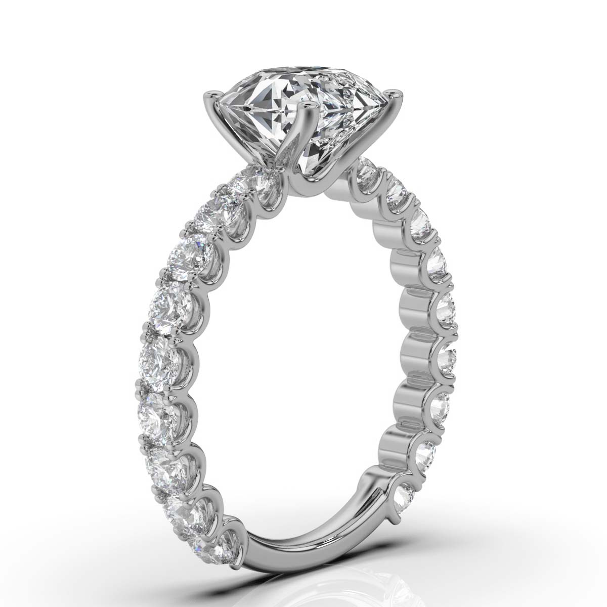 14K White Gold Venus U Shape Lab Grown Diamond Ring (1 1/10 ct. tw)