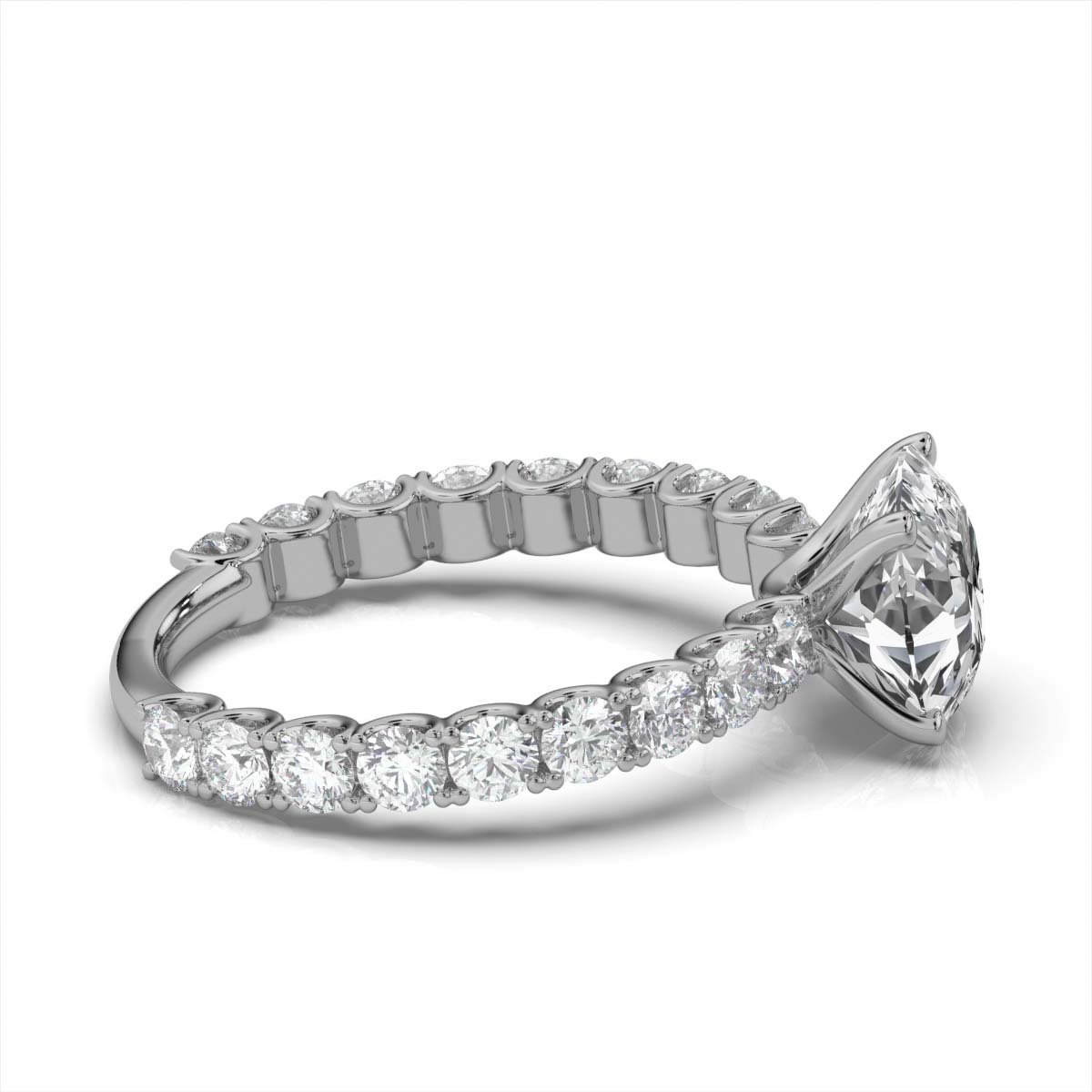 14K White Gold Venus U Shape Lab Grown Diamond Ring (1 1/10 ct. tw)