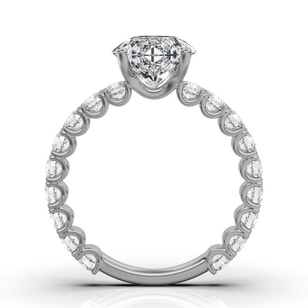 14K White Gold Venus U Shape Lab Grown Diamond Ring (1 1/10 ct. tw)