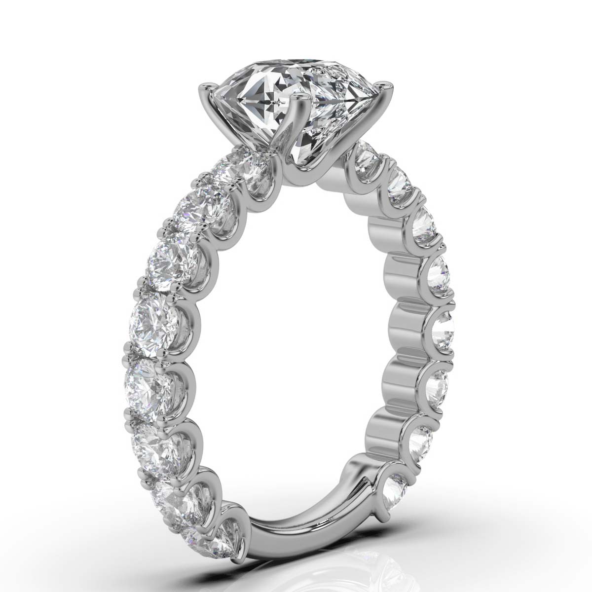14K White Gold Venus U Shape Lab Grown Diamond Ring (1 2/3 ct. tw)