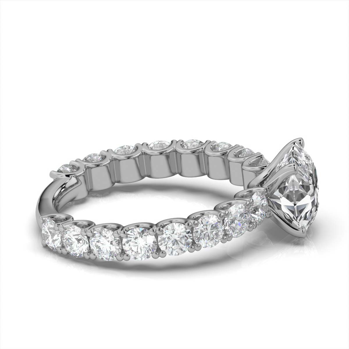 14K White Gold Venus U Shape Lab Grown Diamond Ring (1 2/3 ct. tw)
